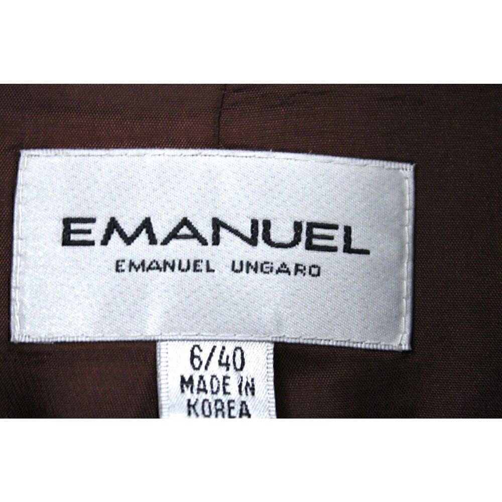EMANUEL UNGARO Brown 100% Wool PANTS SUIT Military Style 6/40 '70s Korea Women 6 - Picture 4 of 6